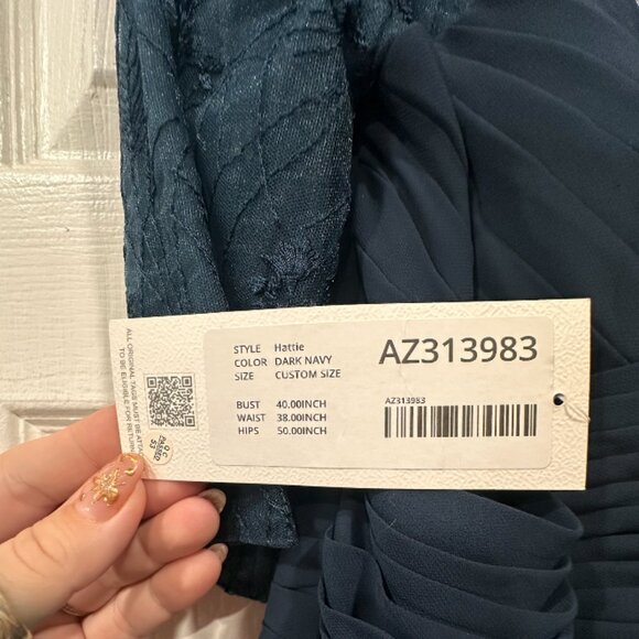 Azazie Navy Blue Bridesmaid Dress – New with Tags - Picture 3 of 3